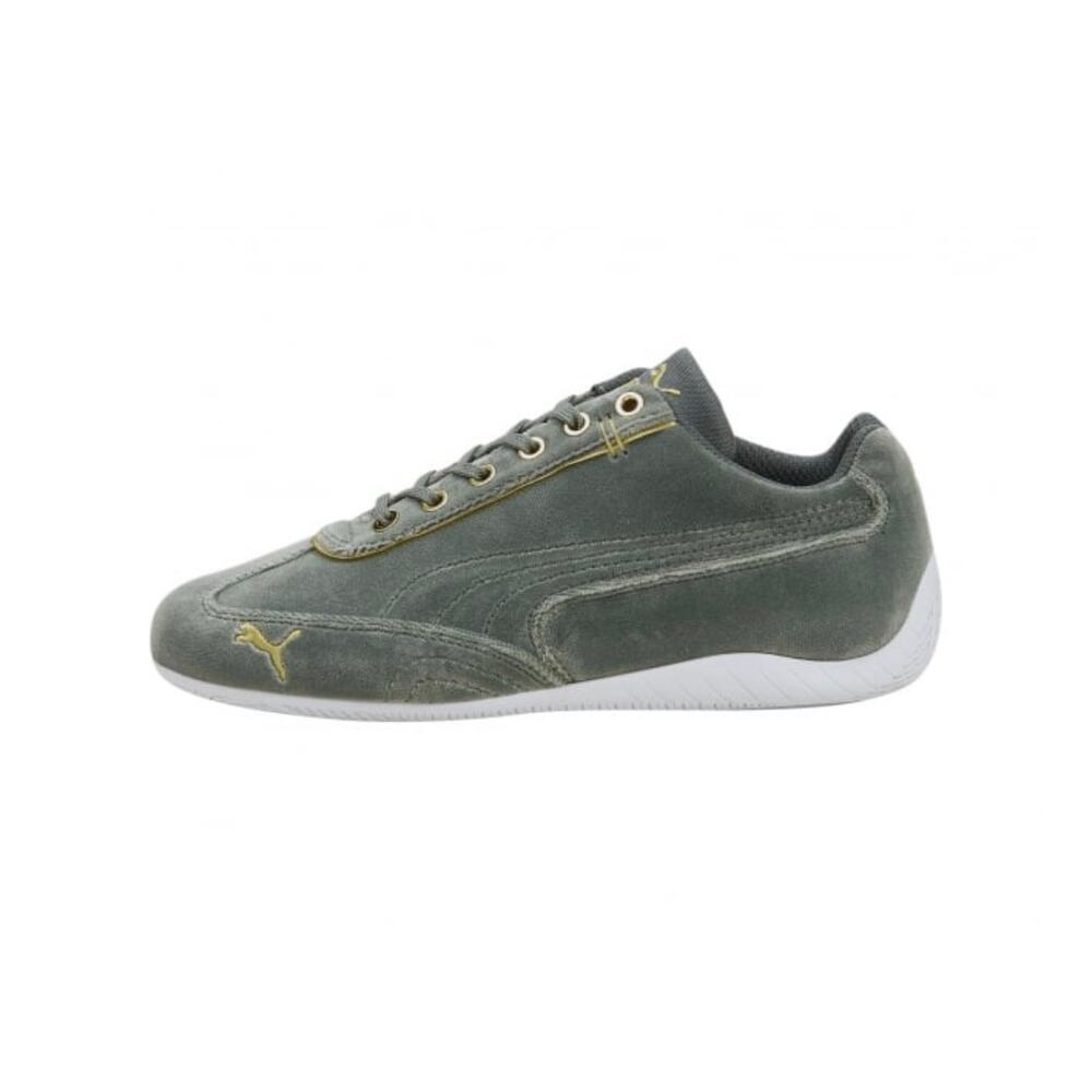 Puma Speed Cat Green Velvet Sneakers Sage Olive Racing Shoes Minimalist Luxury
